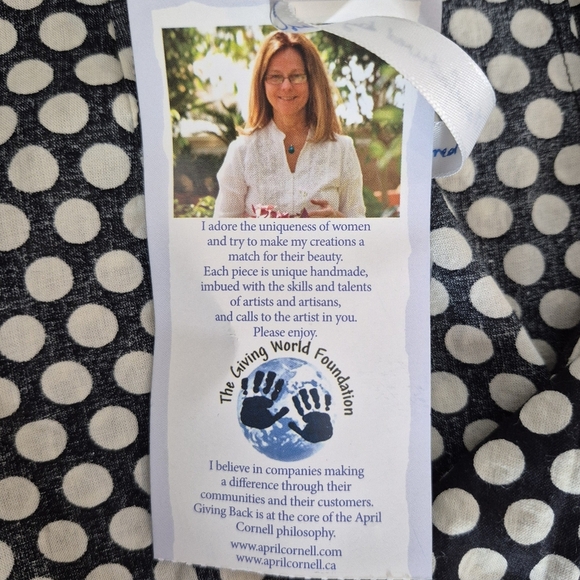 April Cornell Cotton Cap Sleeve 1/2 Button-Front w/ Collar Polka-Dot Dress - 3X - Picture 10 of 12